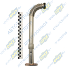 650-1118340 Патрубок (хром) ф25 L=410; 1 ромбич.фланец 2отв.ф9/под шланг ф34, гибкая (гофр) слива ма Dinamika Parts